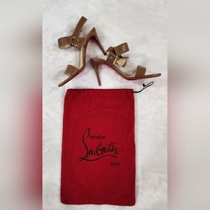 CHRISTIAN LOUBOUTIN Leather Ankle Strap Sandals Size 6.5